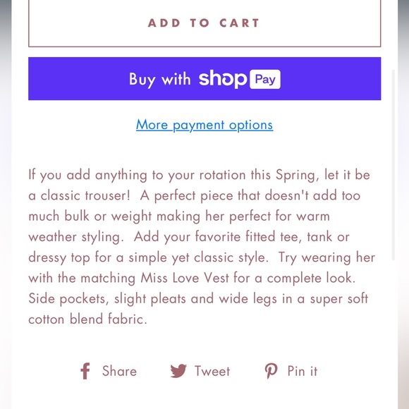 Miss Love Classic Wide Leg Trouser - Picture 4 of 7